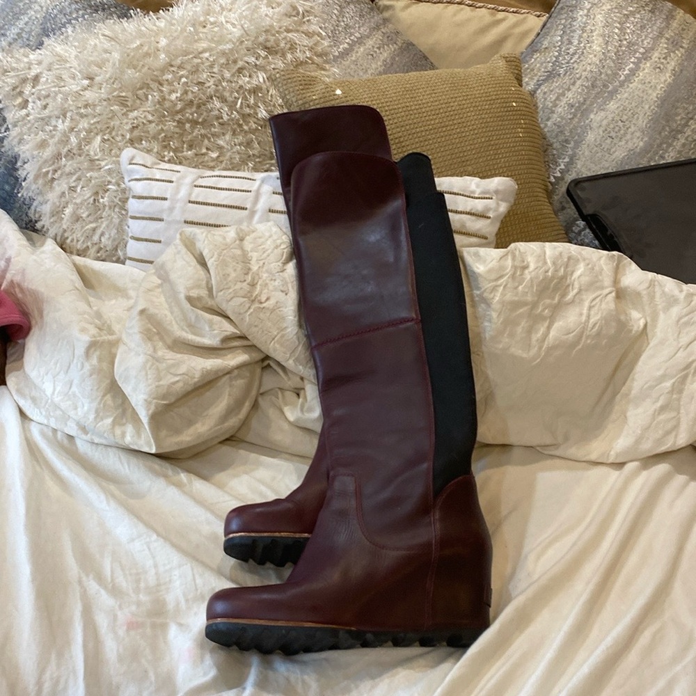 Sorel over-the-knee boots with wedge.  Perfect shape.